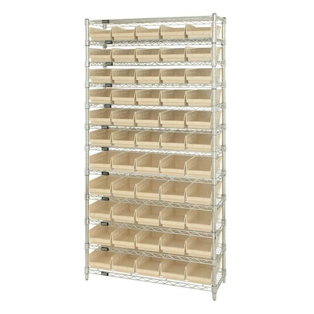 Quantum Storage Systems Shelf Bin Wire Shelving System WR12-102IV